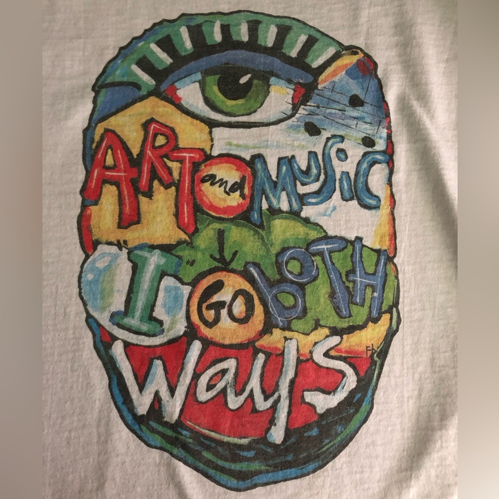 Vintage 90s XL Fred Babb Art and Music I go both ways Grunge art legend t shirt